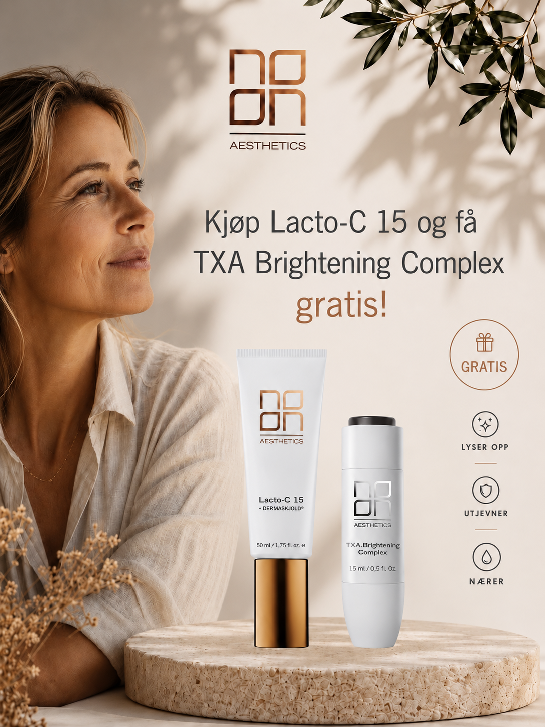 Kjøp Noon Aesthetics Lacto-C 15, få TXA-Brightening Complex i gave (Sparer 1099kr)